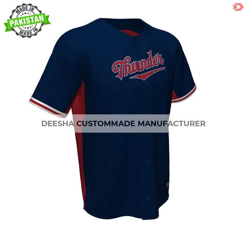 Baseball Full Button Thunder Jerseys - Baseball Uniforms
