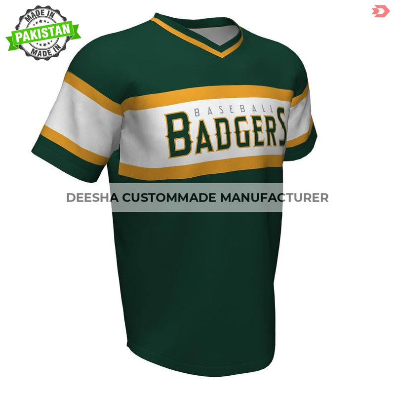 Baseball V Neck Jerseys Badgers - Baseball Uniforms