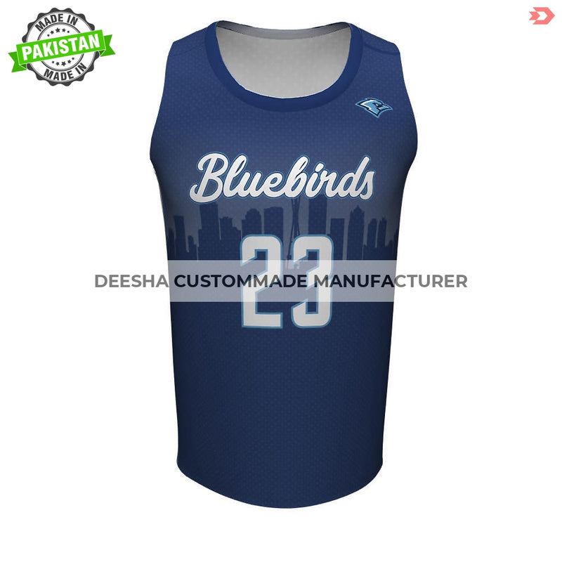 Basketball Crew Neck Jerseys Sublimation Bluebirds - 
