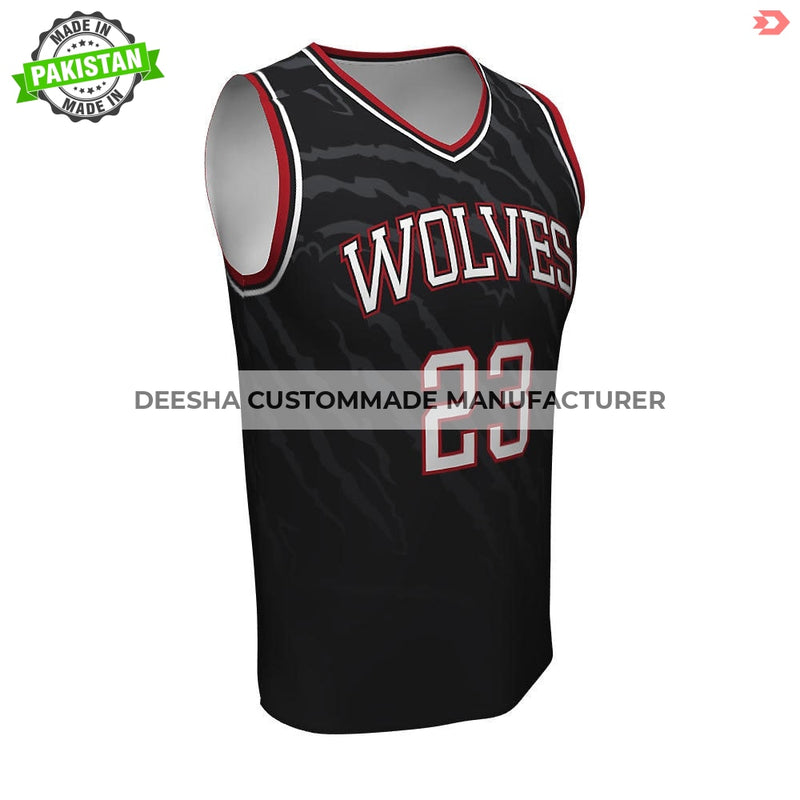 Basketball V Neck Jerseys Wolves - Basketball Uniforms