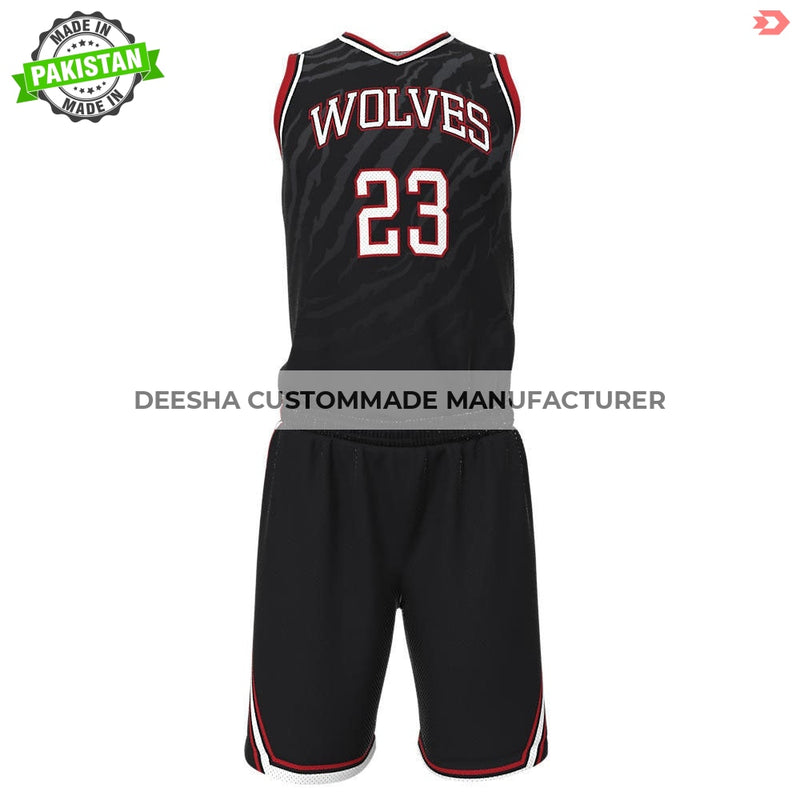 Basketball V Neck Uniforms Wolvers - Basketball Uniforms