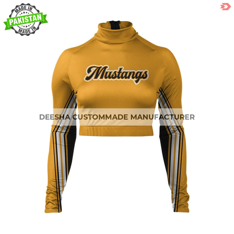Cheer Mock Neck Bodyliner Shirts Mustangs - Cheer Uniforms