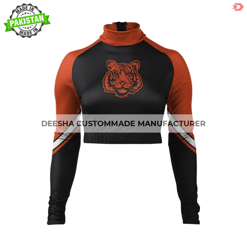 Cheer Mock Neck Bodyliner Shirts Tiger - Cheer Uniforms