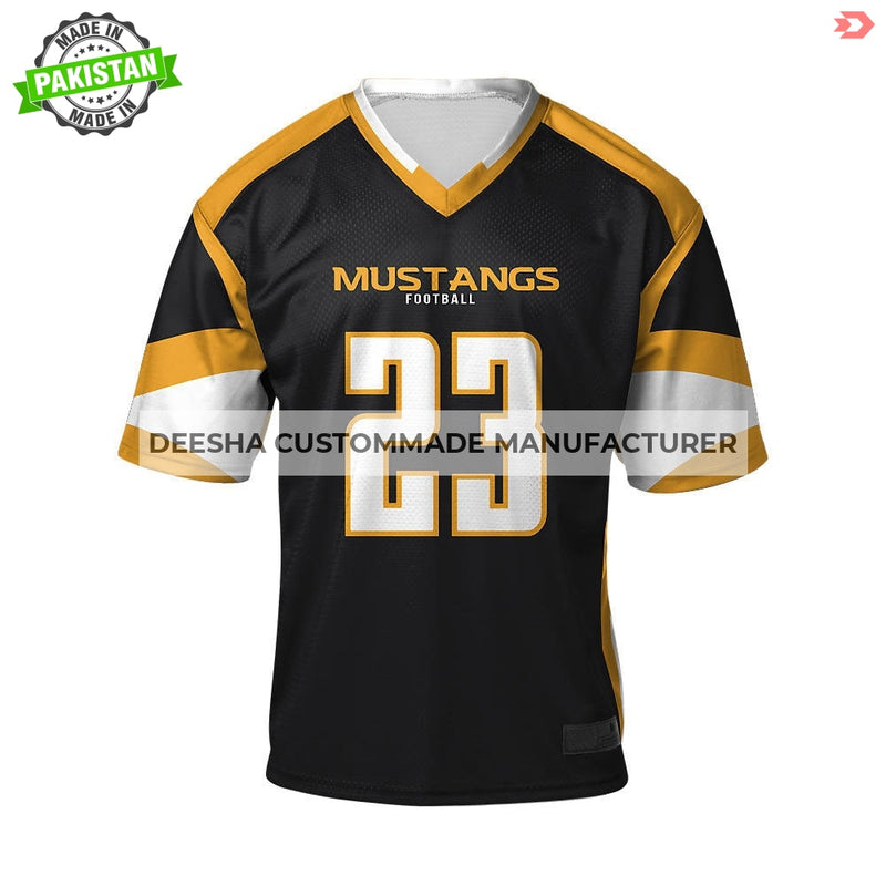 Custom American Fan Football Jersey Mustangs - American 