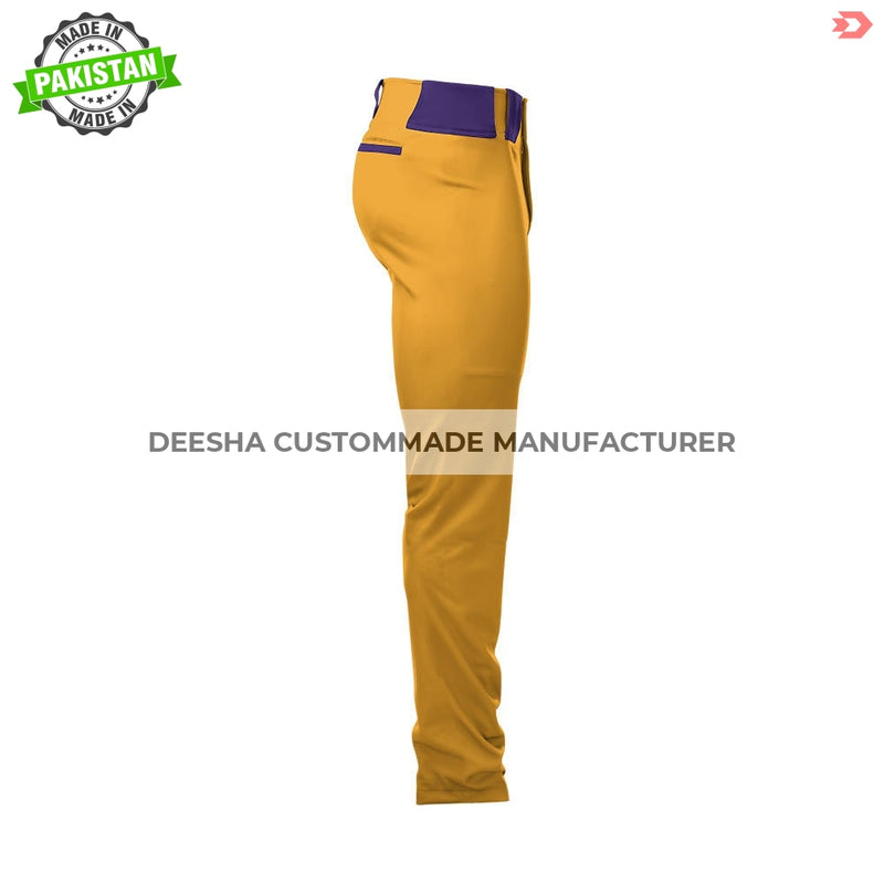 Custom Men Hypertech Series Solid Pants Yellow - Baseball 