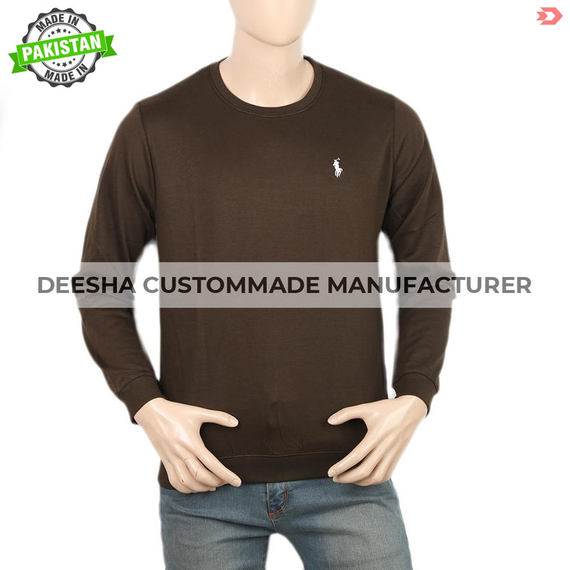 Men's Full Sleeves Logo Sweatshirt - Olive Green