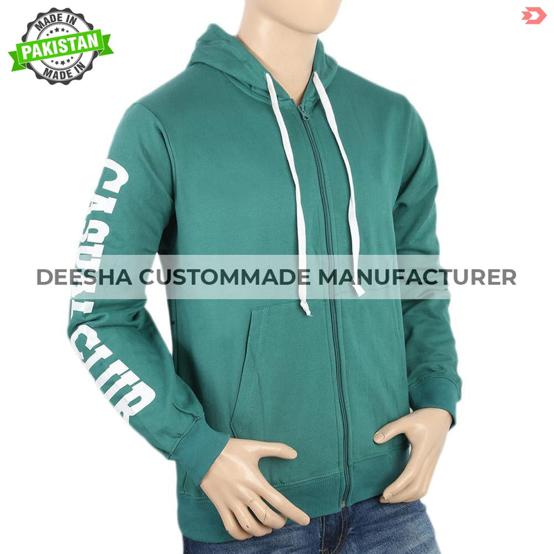 Men's Hoodie Zipper Jacket - Green