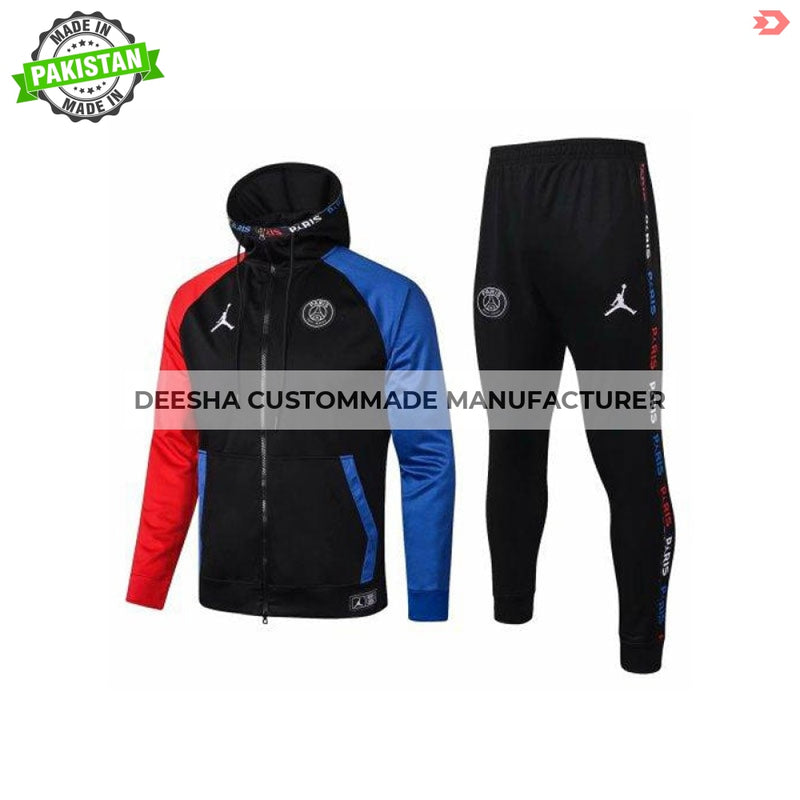Mens PSG x Jordan Hoodie Jacket + Pants Training Suit Black 