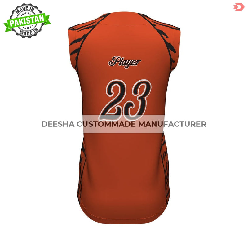 Softball Full Button Sleeveless Jerseys Tigers - Softball 