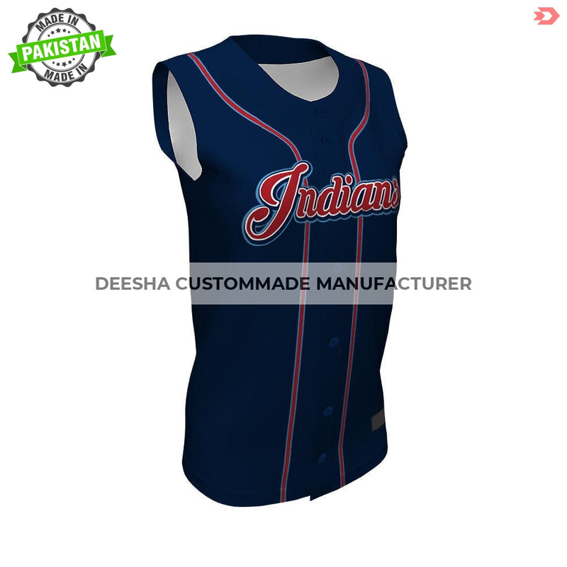 Softball Full Button Sleeveless Jerseys - Softball Uniforms