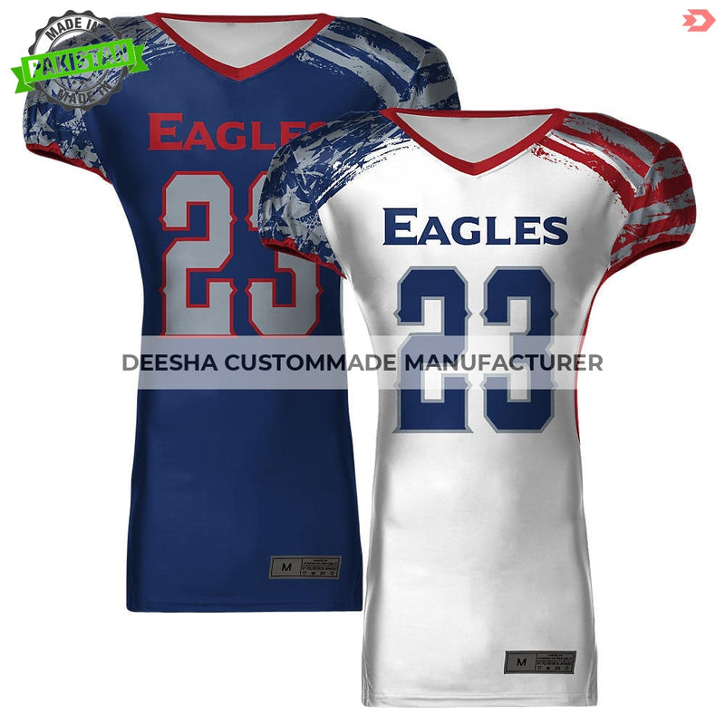 American Football Reversible Jerseys Blue & White Eagles - 