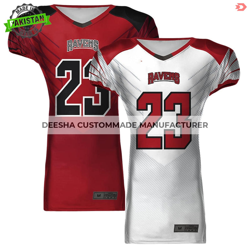 American Football Reversible Jerseys Red & White Ravens - 