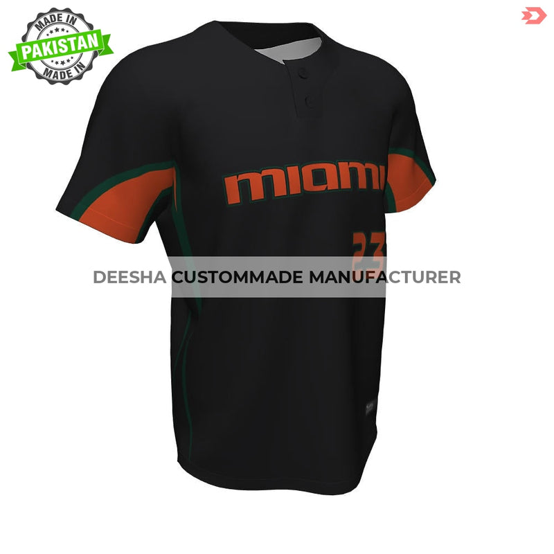 Baseball 2 Button Miami Jersey - Baseball Uniforms