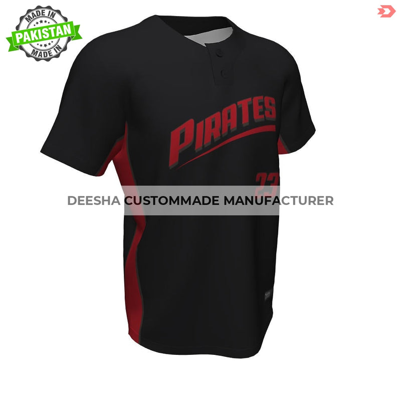 Baseball 2 Button Pirates Jersey - Baseball Uniforms