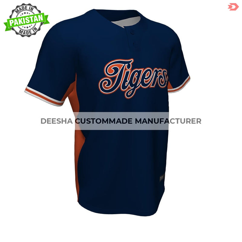 Baseball 2 Button Tigers Jersey - Baseball Uniforms
