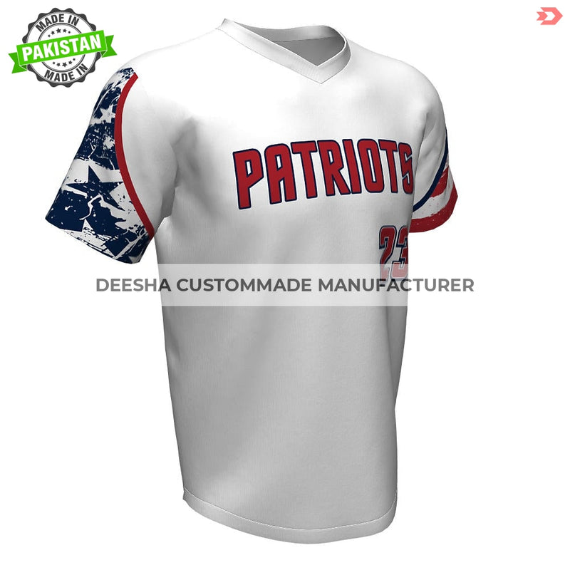 Baseball V Neck Patriots Jersey - Baseball Uniforms