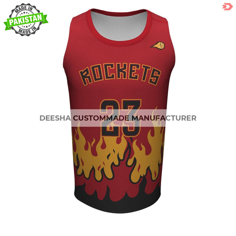 Basketball Crew Neck Jerseys Sublimation Rockets - 
