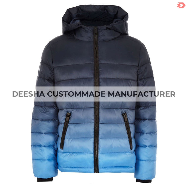 Custom Made Puffer Jackets Sky Blue & Black - Jackets