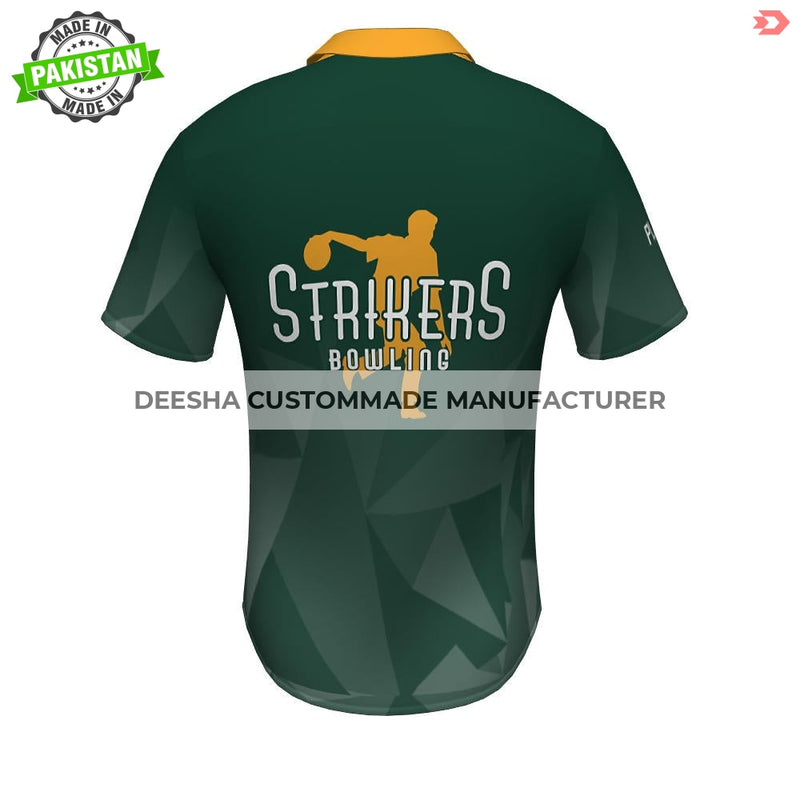 Full Button Bowling Shirt Stickers - Bowling Uniforms