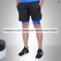 Men’s Gym Workout Running Athletic Shorts - S / Black/Blue -