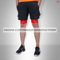 Men’s Gym Workout Running Athletic Shorts - S / Black/Red - 