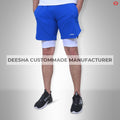 Men’s Gym Workout Running Athletic Shorts - S / Blue/White -