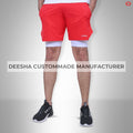 Men’s Gym Workout Running Athletic Shorts - S / Red/White - 