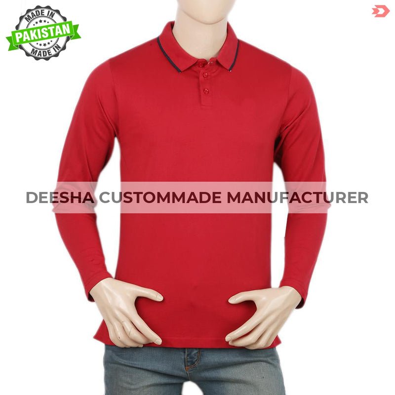  Men's Eminent Full Sleeves Polo T-Shirt - Red