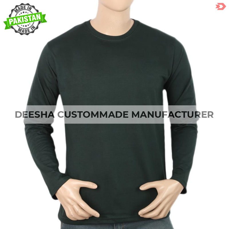 Men's Full Sleeves Logo T-Shirt - Green