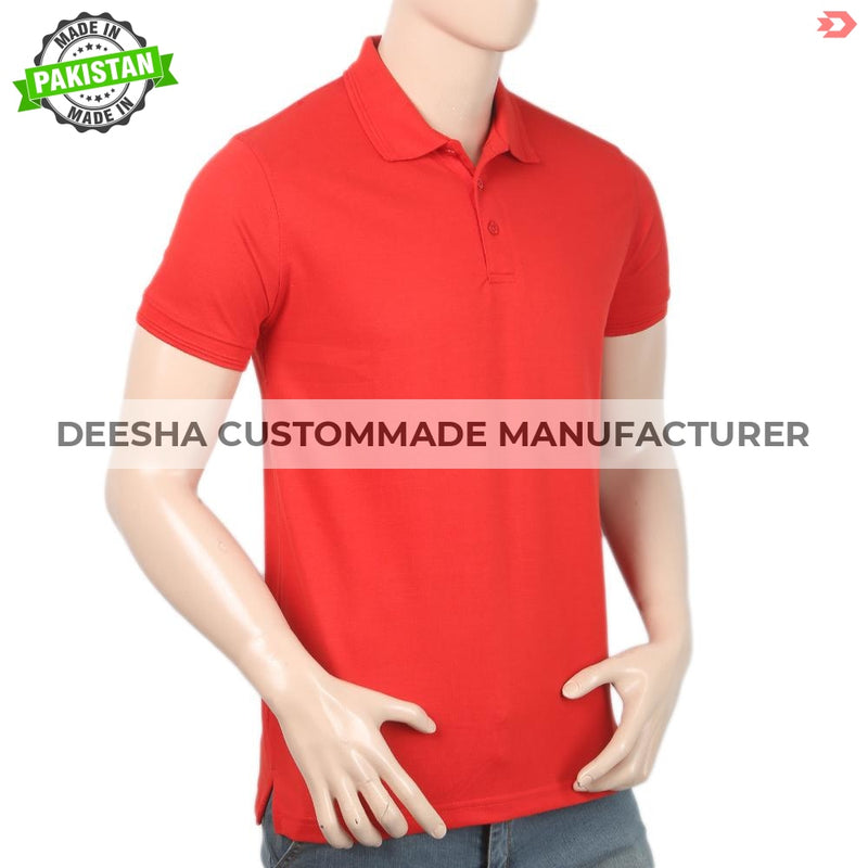 Men's Half Sleeves Polo T-Shirt - Red