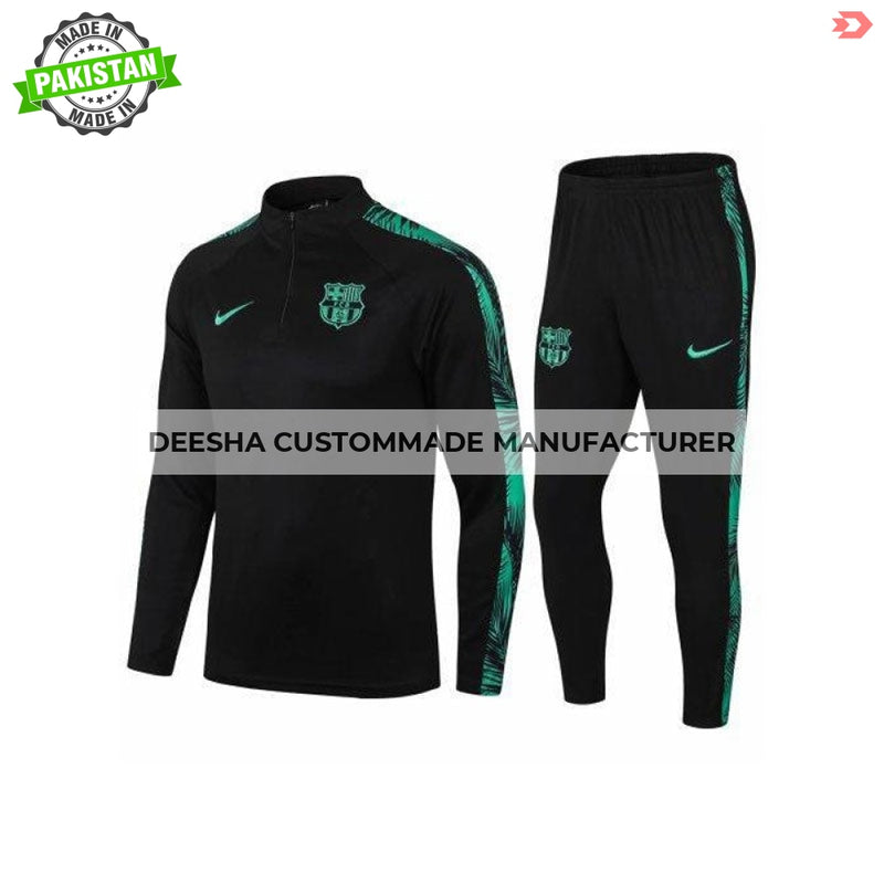 Mens Barcelona Training Suit Black - Green - Training Suits