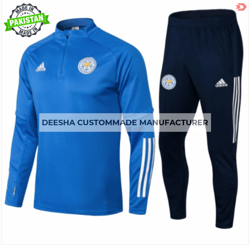 Mens Leicester City Training Suit Blue - Training Suits