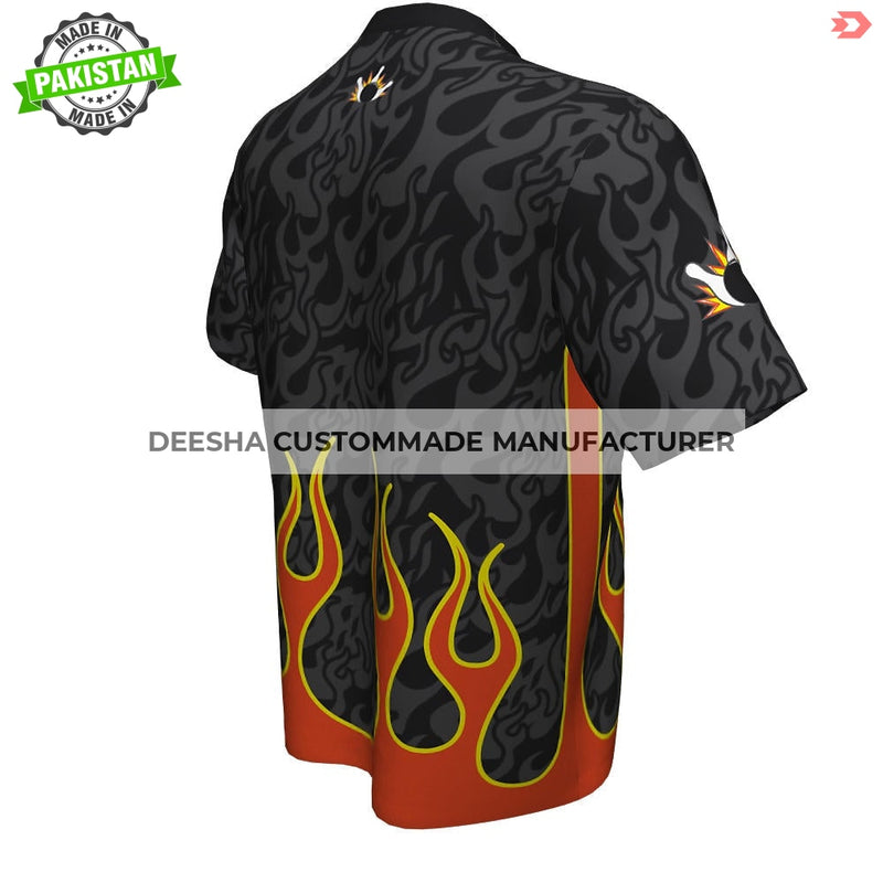 Short Sleeve Bowling Shirt Fire - Bowling Uniforms