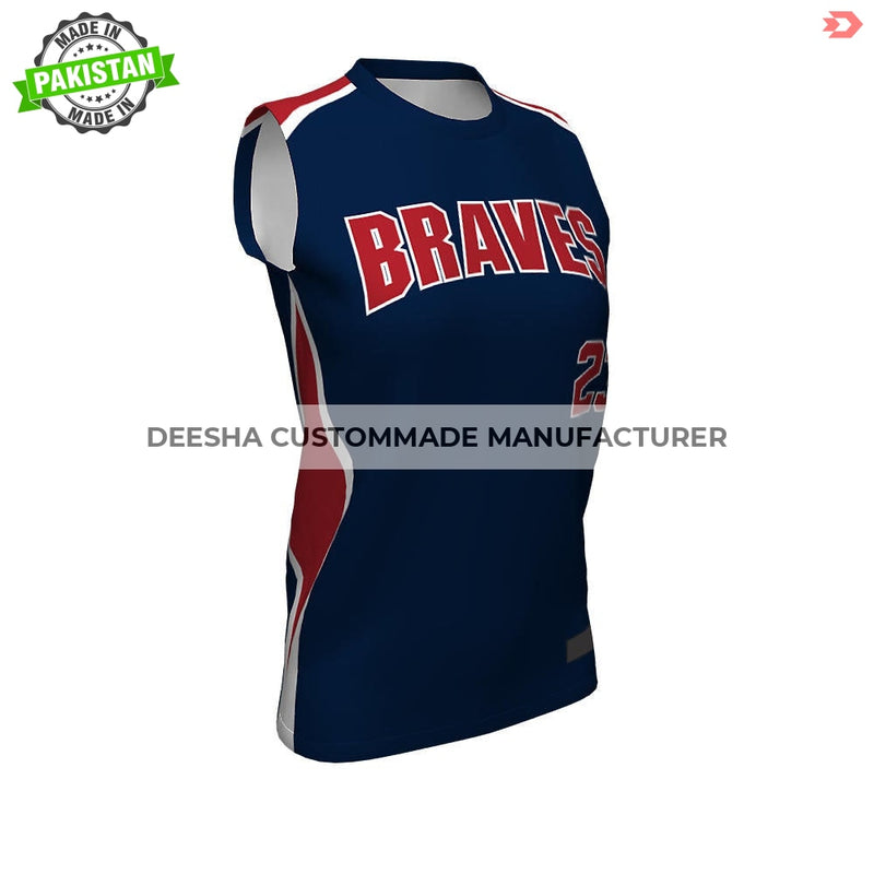Softball Crew Neck Jersey Braves - Softball Uniforms