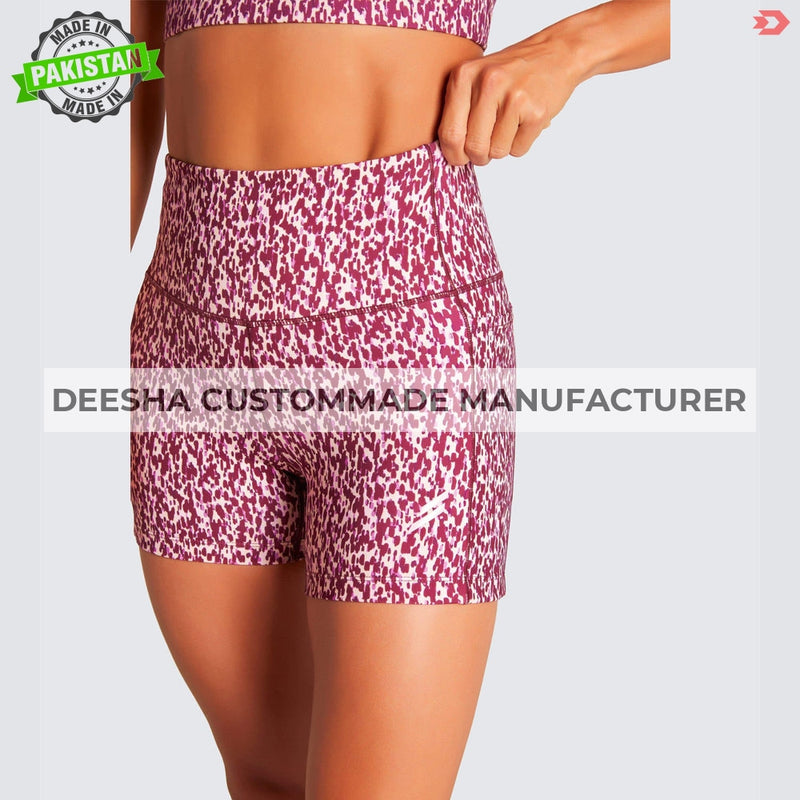 Women Workout Gym Fitness Short Maroon Sublimation